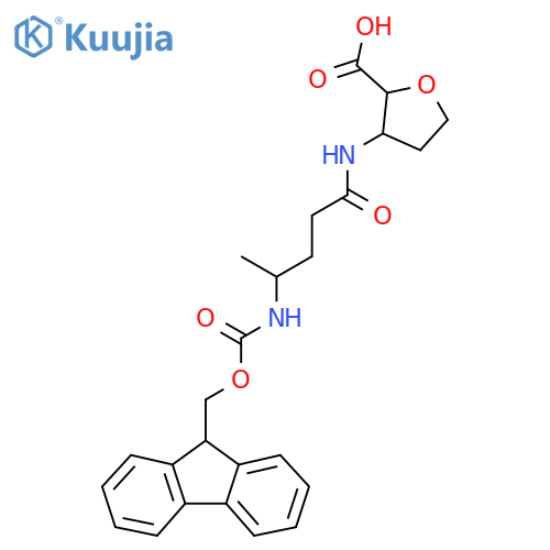 3-4-({(9H-fluoren-9-yl)methoxycarbonyl}amino)pentanamidooxolane-2-carboxylic acid structure