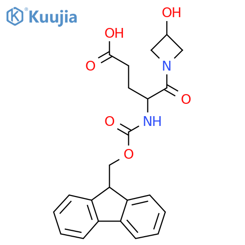 4-({(9H-fluoren-9-yl)methoxycarbonyl}amino)-5-(3-hydroxyazetidin-1-yl)-5-oxopentanoic acid structure