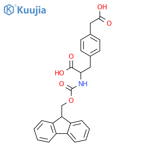 3-4-(carboxymethyl)phenyl-2-({(9H-fluoren-9-yl)methoxycarbonyl}amino)propanoic acid structure