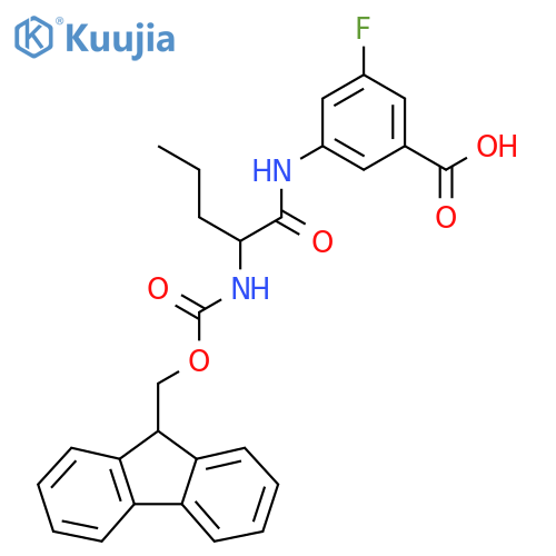3-2-({(9H-fluoren-9-yl)methoxycarbonyl}amino)pentanamido-5-fluorobenzoic acid structure