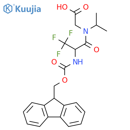 2-2-({(9H-fluoren-9-yl)methoxycarbonyl}amino)-3,3,3-trifluoro-N-(propan-2-yl)propanamidoacetic acid structure
