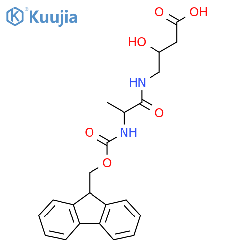 4-2-({(9H-fluoren-9-yl)methoxycarbonyl}amino)propanamido-3-hydroxybutanoic acid structure