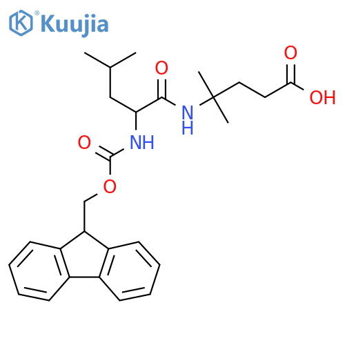 4-2-({(9H-fluoren-9-yl)methoxycarbonyl}amino)-4-methylpentanamido-4-methylpentanoic acid structure