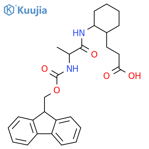 3-{2-2-({(9H-fluoren-9-yl)methoxycarbonyl}amino)propanamidocyclohexyl}propanoic acid structure