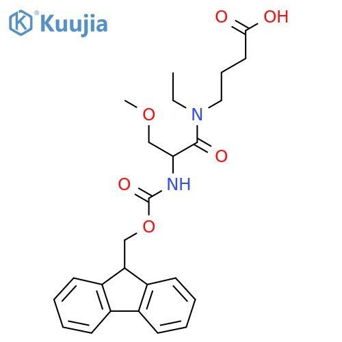 4-N-ethyl-2-({(9H-fluoren-9-yl)methoxycarbonyl}amino)-3-methoxypropanamidobutanoic acid structure