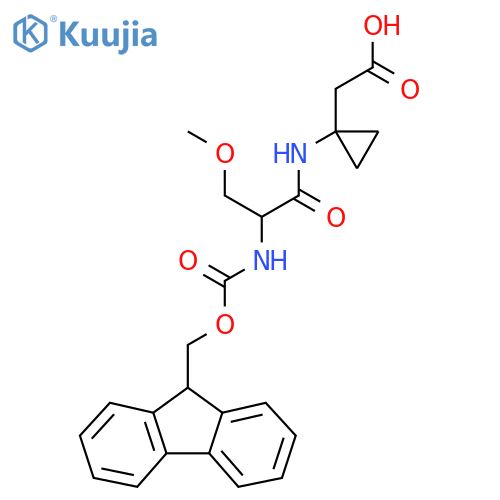 2-{1-2-({(9H-fluoren-9-yl)methoxycarbonyl}amino)-3-methoxypropanamidocyclopropyl}acetic acid structure