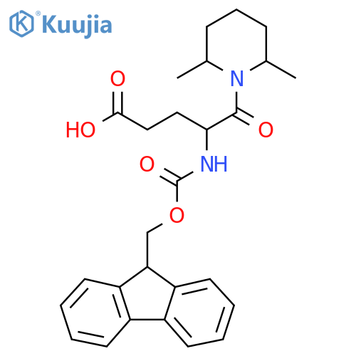 5-(2,6-dimethylpiperidin-1-yl)-4-({(9H-fluoren-9-yl)methoxycarbonyl}amino)-5-oxopentanoic acid structure