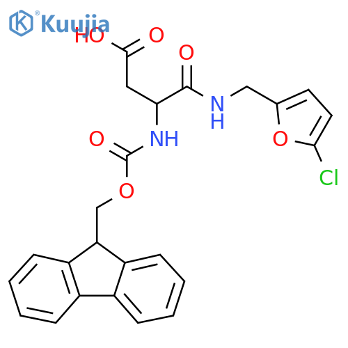 3-{(5-chlorofuran-2-yl)methylcarbamoyl}-3-({(9H-fluoren-9-yl)methoxycarbonyl}amino)propanoic acid structure