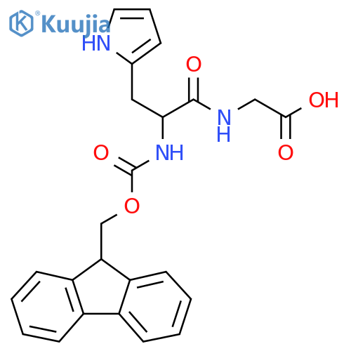 2-2-({(9H-fluoren-9-yl)methoxycarbonyl}amino)-3-(1H-pyrrol-2-yl)propanamidoacetic acid structure