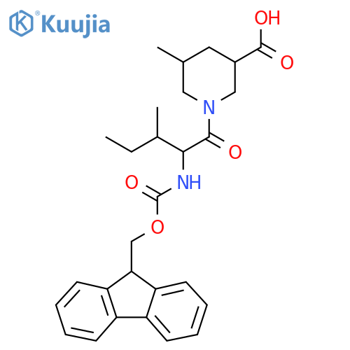 1-2-({(9H-fluoren-9-yl)methoxycarbonyl}amino)-3-methylpentanoyl-5-methylpiperidine-3-carboxylic acid structure