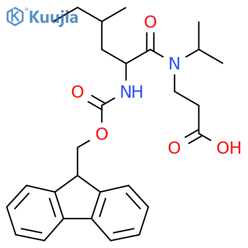 3-2-({(9H-fluoren-9-yl)methoxycarbonyl}amino)-4-methyl-N-(propan-2-yl)hexanamidopropanoic acid structure