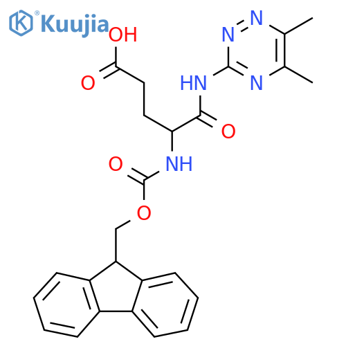 4-(dimethyl-1,2,4-triazin-3-yl)carbamoyl-4-({(9H-fluoren-9-yl)methoxycarbonyl}amino)butanoic acid structure