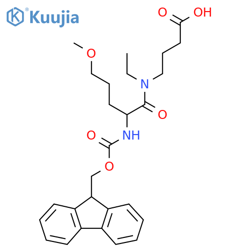 4-N-ethyl-2-({(9H-fluoren-9-yl)methoxycarbonyl}amino)-5-methoxypentanamidobutanoic acid structure