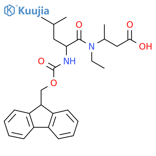 3-N-ethyl-2-({(9H-fluoren-9-yl)methoxycarbonyl}amino)-4-methylpentanamidobutanoic acid structure