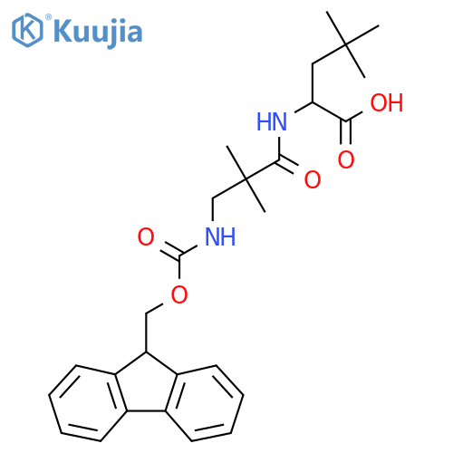2-3-({(9H-fluoren-9-yl)methoxycarbonyl}amino)-2,2-dimethylpropanamido-4,4-dimethylpentanoic acid structure