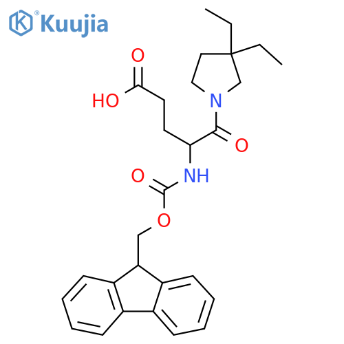 5-(3,3-diethylpyrrolidin-1-yl)-4-({(9H-fluoren-9-yl)methoxycarbonyl}amino)-5-oxopentanoic acid structure