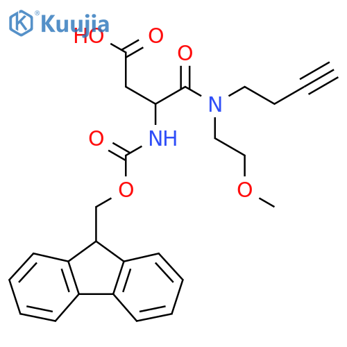 3-(but-3-yn-1-yl)(2-methoxyethyl)carbamoyl-3-({(9H-fluoren-9-yl)methoxycarbonyl}amino)propanoic acid structure