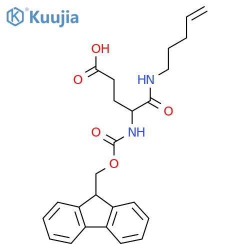 4-({(9H-fluoren-9-yl)methoxycarbonyl}amino)-4-(pent-4-en-1-yl)carbamoylbutanoic acid structure