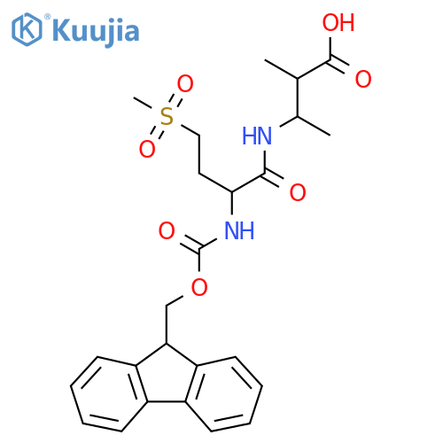 3-2-({(9H-fluoren-9-yl)methoxycarbonyl}amino)-4-methanesulfonylbutanamido-2-methylbutanoic acid structure