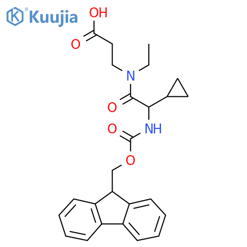 3-2-cyclopropyl-N-ethyl-2-({(9H-fluoren-9-yl)methoxycarbonyl}amino)acetamidopropanoic acid structure