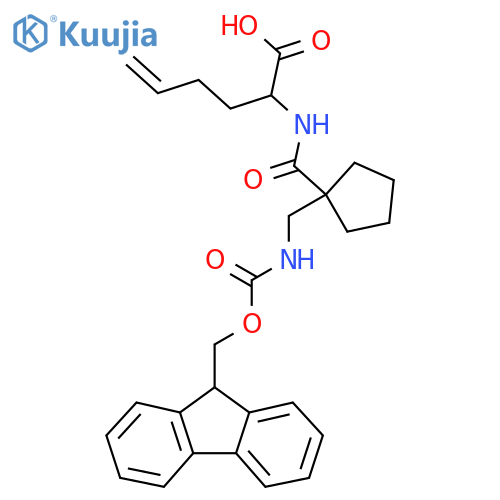2-({1-({(9H-fluoren-9-yl)methoxycarbonyl}amino)methylcyclopentyl}formamido)hex-5-enoic acid structure