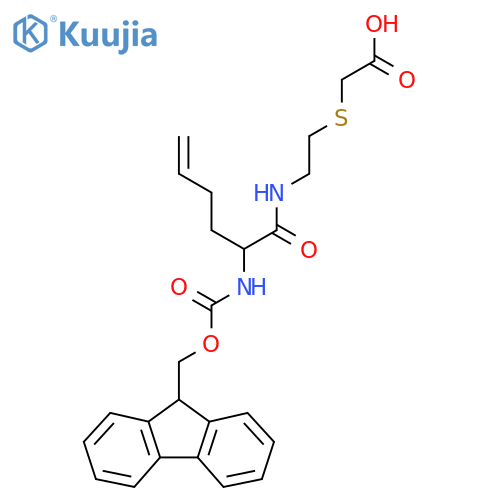 2-({2-2-({(9H-fluoren-9-yl)methoxycarbonyl}amino)hex-5-enamidoethyl}sulfanyl)acetic acid structure