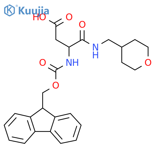 3-({(9H-fluoren-9-yl)methoxycarbonyl}amino)-3-{(oxan-4-yl)methylcarbamoyl}propanoic acid structure