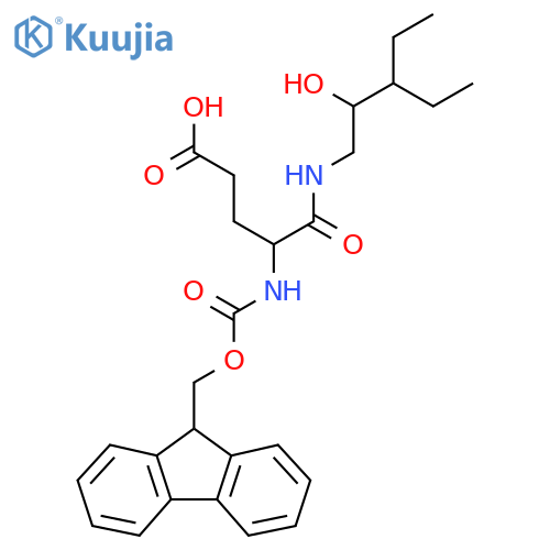 4-(3-ethyl-2-hydroxypentyl)carbamoyl-4-({(9H-fluoren-9-yl)methoxycarbonyl}amino)butanoic acid structure