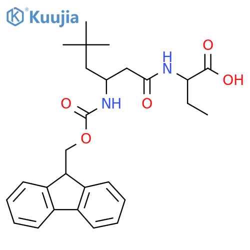 2-3-({(9H-fluoren-9-yl)methoxycarbonyl}amino)-5,5-dimethylhexanamidobutanoic acid structure
