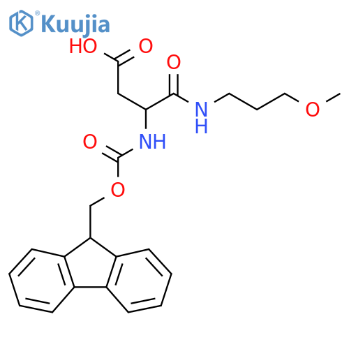 3-({(9H-fluoren-9-yl)methoxycarbonyl}amino)-3-(3-methoxypropyl)carbamoylpropanoic acid structure