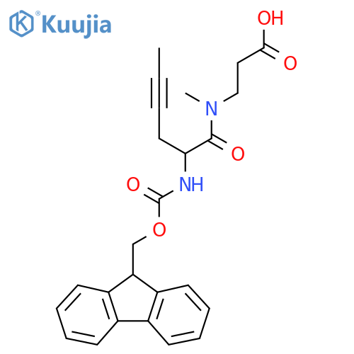 3-2-({(9H-fluoren-9-yl)methoxycarbonyl}amino)-N-methylhex-4-ynamidopropanoic acid structure