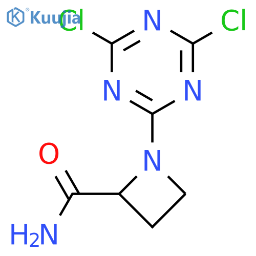 1-(dichloro-1,3,5-triazin-2-yl)azetidine-2-carboxamide structure