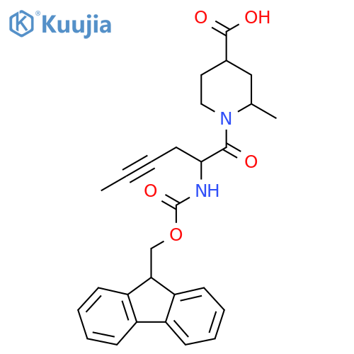 1-2-({(9H-fluoren-9-yl)methoxycarbonyl}amino)hex-4-ynoyl-2-methylpiperidine-4-carboxylic acid structure