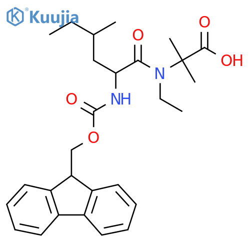 2-N-ethyl-2-({(9H-fluoren-9-yl)methoxycarbonyl}amino)-4-methylhexanamido-2-methylpropanoic acid structure