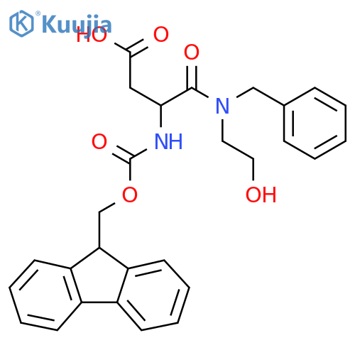 3-benzyl(2-hydroxyethyl)carbamoyl-3-({(9H-fluoren-9-yl)methoxycarbonyl}amino)propanoic acid structure