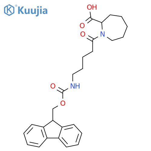 1-5-({(9H-fluoren-9-yl)methoxycarbonyl}amino)pentanoylazepane-2-carboxylic acid structure