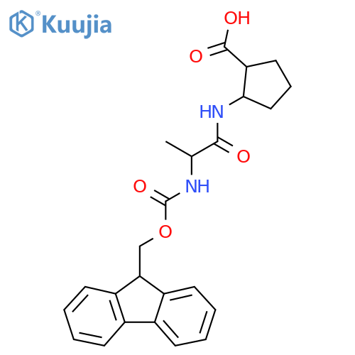 2-2-({(9H-fluoren-9-yl)methoxycarbonyl}amino)propanamidocyclopentane-1-carboxylic acid structure