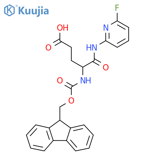 4-({(9H-fluoren-9-yl)methoxycarbonyl}amino)-4-(6-fluoropyridin-2-yl)carbamoylbutanoic acid structure