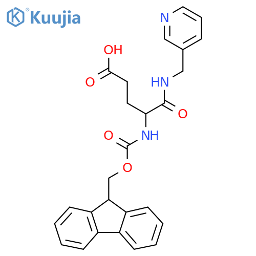 4-({(9H-fluoren-9-yl)methoxycarbonyl}amino)-4-{(pyridin-3-yl)methylcarbamoyl}butanoic acid structure