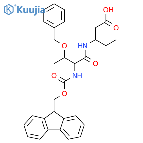 3-3-(benzyloxy)-2-({(9H-fluoren-9-yl)methoxycarbonyl}amino)butanamidopentanoic acid structure