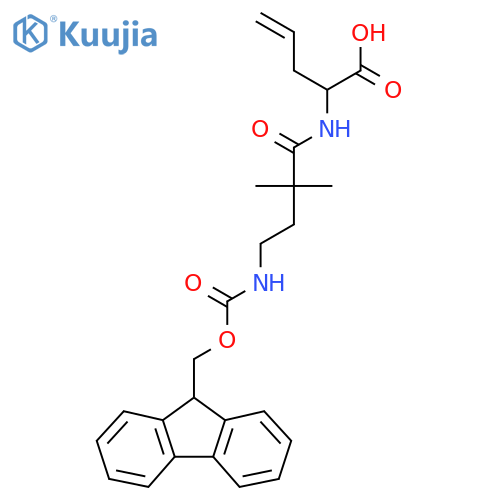 2-4-({(9H-fluoren-9-yl)methoxycarbonyl}amino)-2,2-dimethylbutanamidopent-4-enoic acid structure