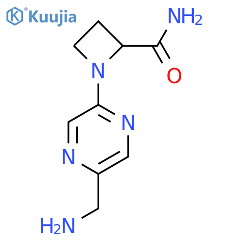 1-5-(aminomethyl)pyrazin-2-ylazetidine-2-carboxamide structure