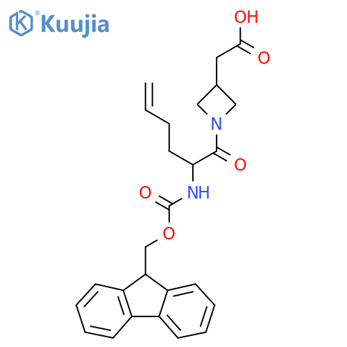 2-{1-2-({(9H-fluoren-9-yl)methoxycarbonyl}amino)hex-5-enoylazetidin-3-yl}acetic acid structure