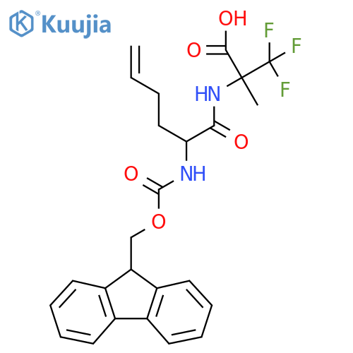 2-2-({(9H-fluoren-9-yl)methoxycarbonyl}amino)hex-5-enamido-3,3,3-trifluoro-2-methylpropanoic acid structure