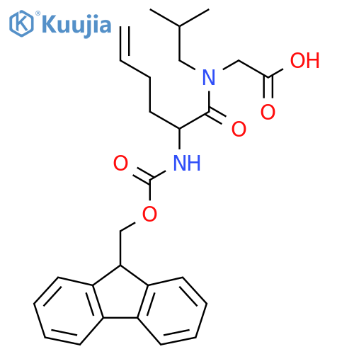 2-2-({(9H-fluoren-9-yl)methoxycarbonyl}amino)-N-(2-methylpropyl)hex-5-enamidoacetic acid structure