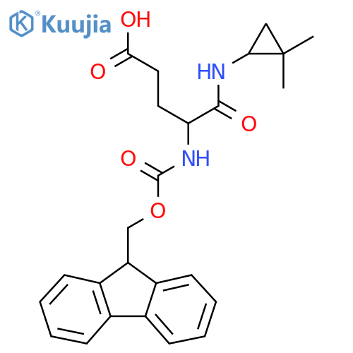 4-(2,2-dimethylcyclopropyl)carbamoyl-4-({(9H-fluoren-9-yl)methoxycarbonyl}amino)butanoic acid structure
