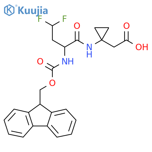 2-{1-2-({(9H-fluoren-9-yl)methoxycarbonyl}amino)-4,4-difluorobutanamidocyclopropyl}acetic acid structure