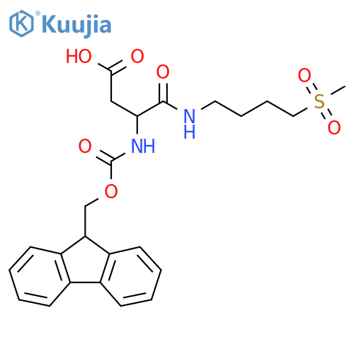 3-({(9H-fluoren-9-yl)methoxycarbonyl}amino)-3-(4-methanesulfonylbutyl)carbamoylpropanoic acid structure