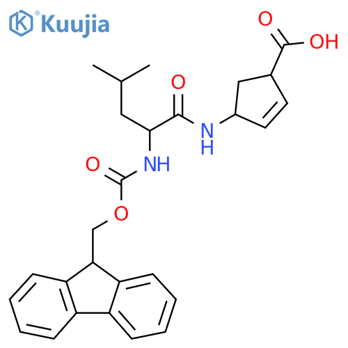 4-2-({(9H-fluoren-9-yl)methoxycarbonyl}amino)-4-methylpentanamidocyclopent-2-ene-1-carboxylic acid structure