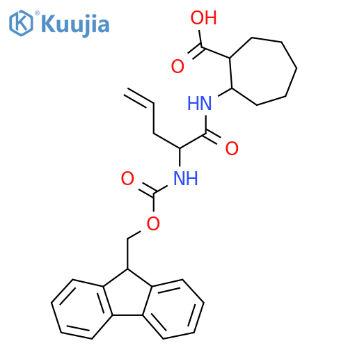 2-2-({(9H-fluoren-9-yl)methoxycarbonyl}amino)pent-4-enamidocycloheptane-1-carboxylic acid structure